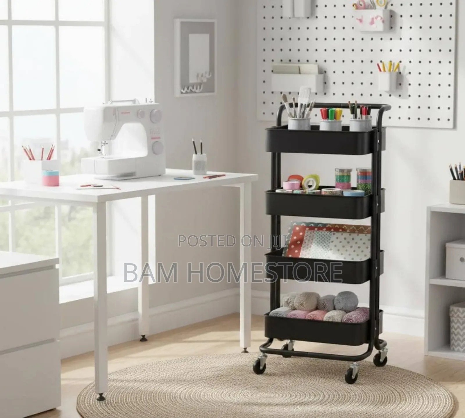: 4-Tier Multi-Purpose Rolling Storage Trolley