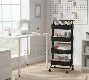 : 4-Tier Multi-Purpose Rolling Storage Trolley
