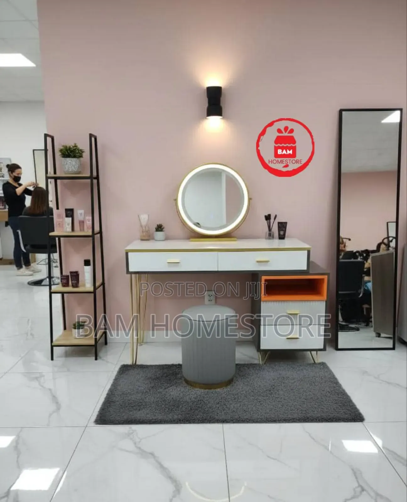 Luxury Dressing Table Set With Led Mirror Stool - Modern Vanity