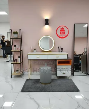 Luxury Dressing Table Set With Led Mirror Stool - Modern Vanity