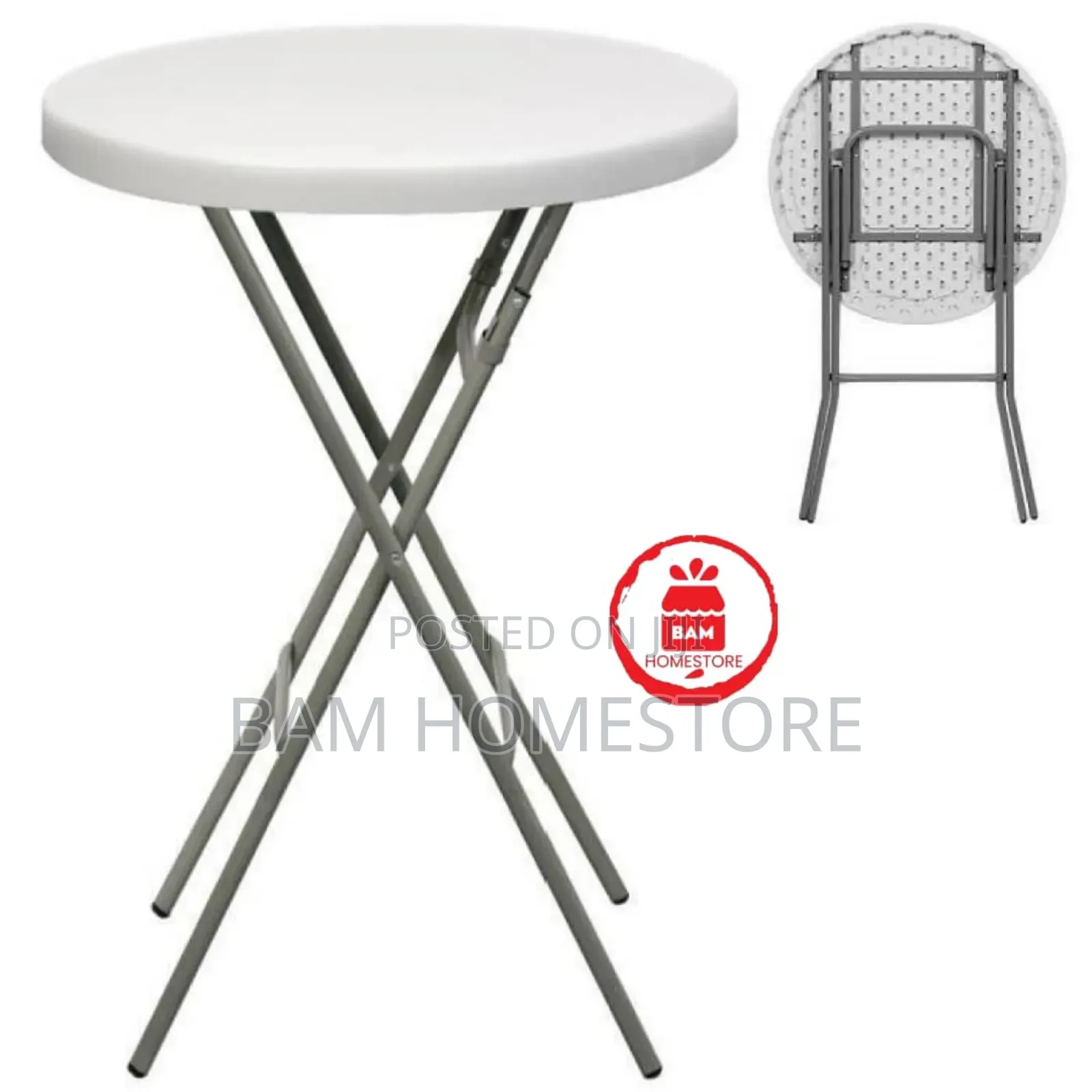 Portable Round Folding High-Top Table - Heavy Duty Bar Event Table