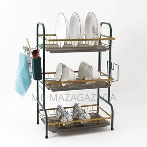 3-Tier Dish Drying Rack Green