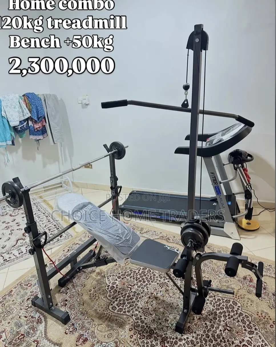 Perfect Combo Treadmill+Press Bench+50kg Set Dumbell