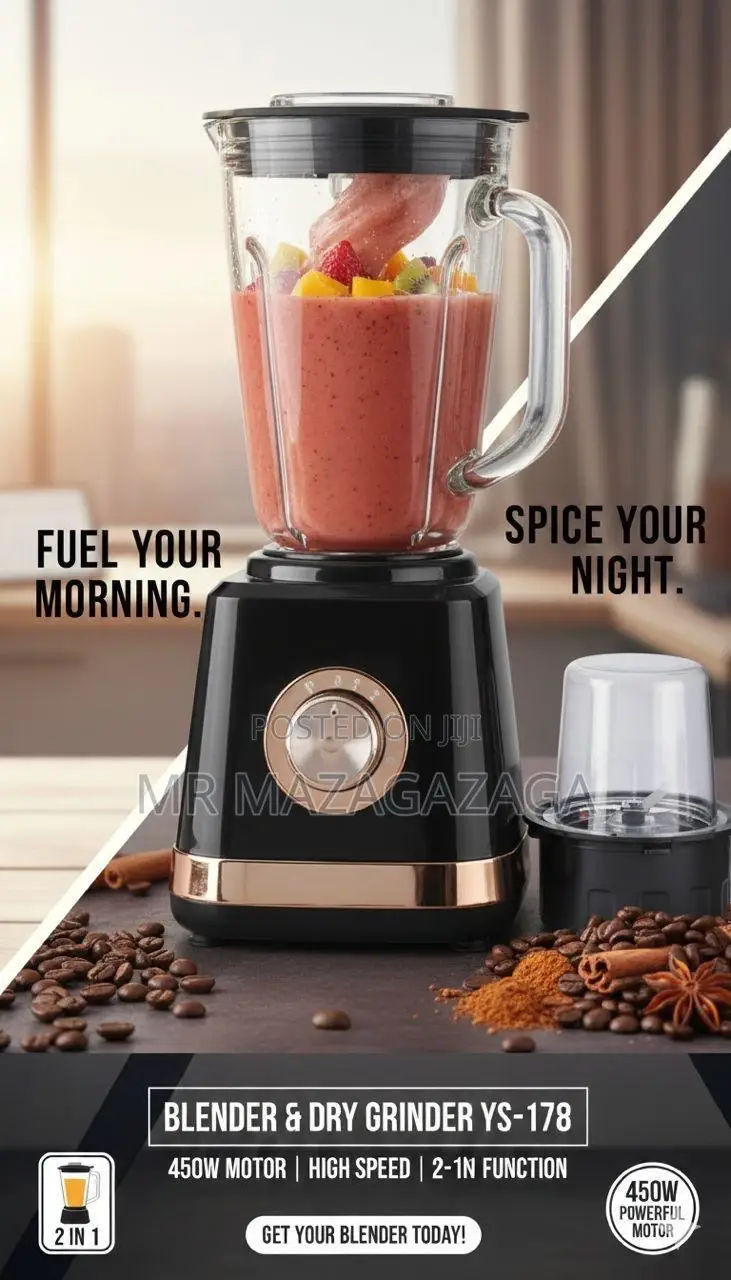 #2 in 1- Blender Dry Grinder 1.5l