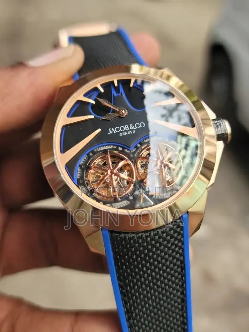 Jacob Co Gotham City Double Flying Tourbillon in Black and Gold Case