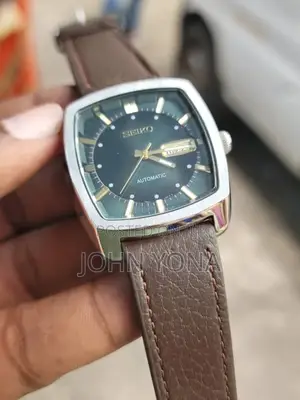 Seiko Recraft Series Watch Snkp27,A Green Dial and Brown Leather Strap