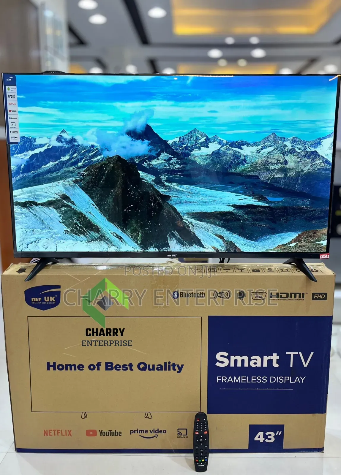 Mr Uk 43 Inch Smart Frameless Full Hd Tv With Bluetooth