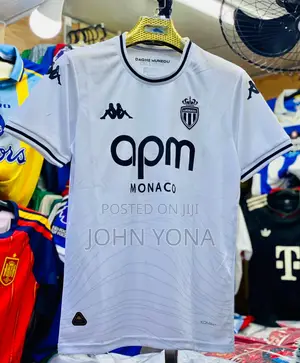 As Monaco 2024/25 Third Jersey in Vanilla White With Black Accents