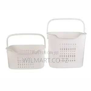 Wilmart Storage Basket 2 Deck Bathroom Clothes Storage Basket Multi-La