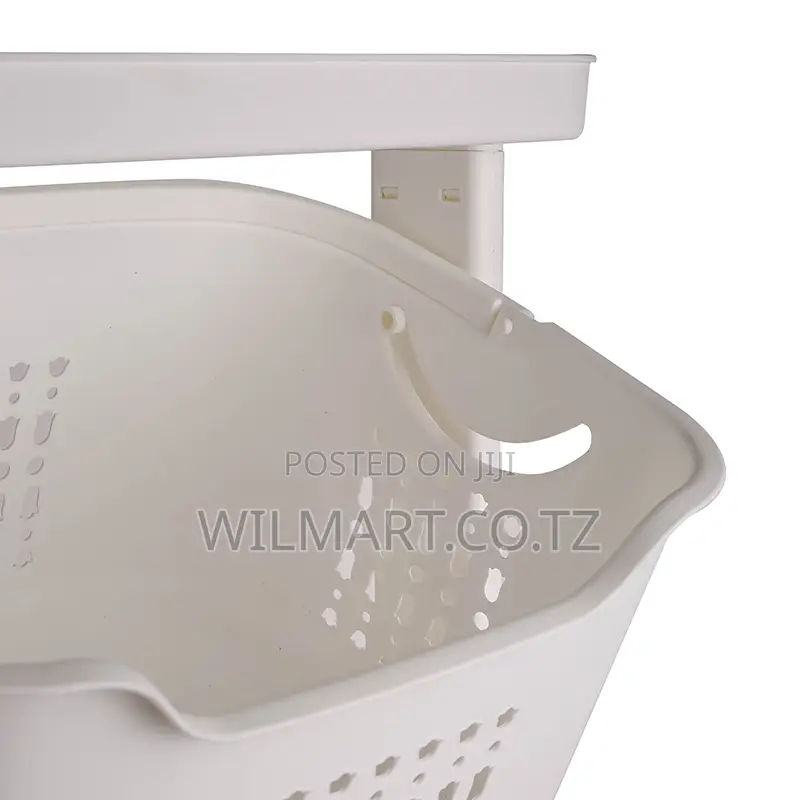 Wilmart Storage Basket 2 Deck Bathroom Clothes Storage Basket Multi-La