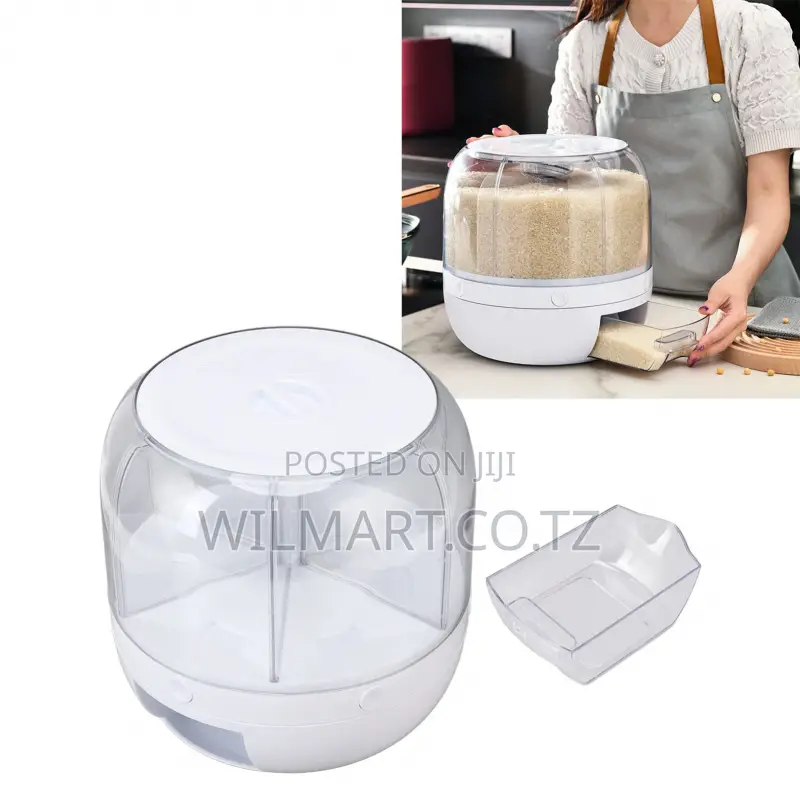 Wilmart Rice Bucket Dispenser 5kg Food Grain Storage Container Large C