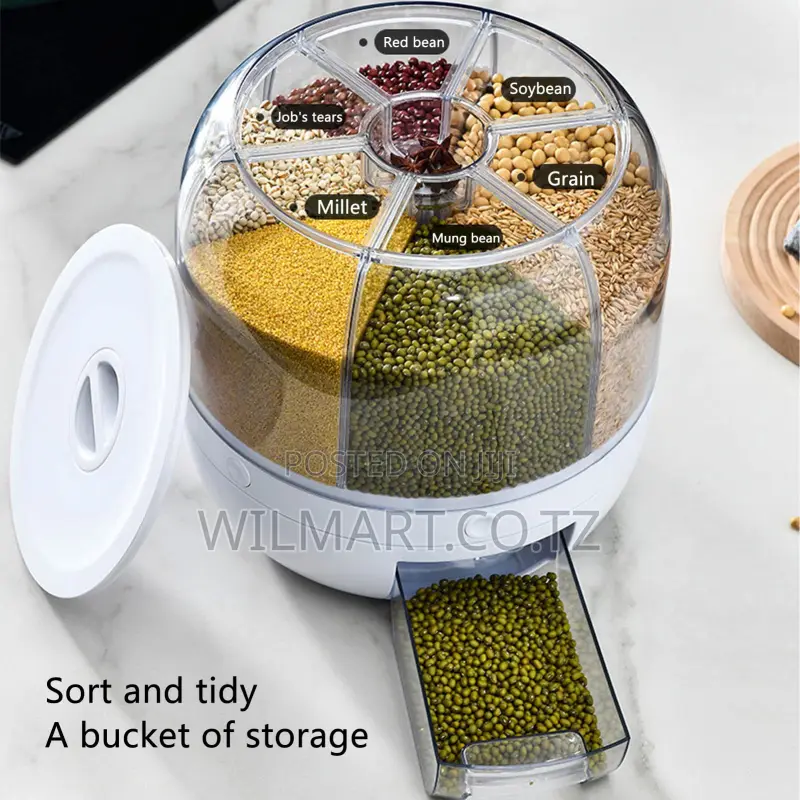 Wilmart Rice Bucket Dispenser 5kg Food Grain Storage Container Large C