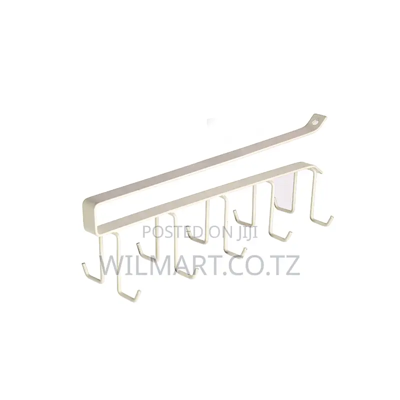 Wilmart Dish Rack 5 Hooks Hanging Cup Utensil Holder Closet Shelf
