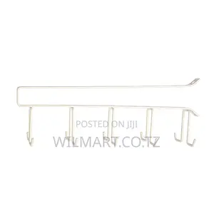 Wilmart Dish Rack 5 Hooks Hanging Cup Utensil Holder Closet Shelf