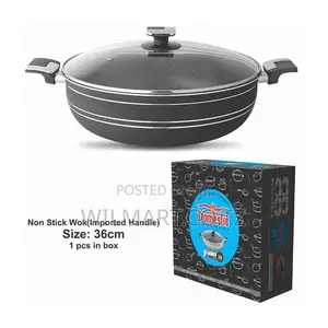 Wilmart Majestic Wok 36cm With Handle Lid Non Stick Marble Coating