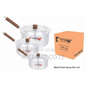 Wilmart Saucepan 3pcs Set With Lid Smooth Wooden Handle 18-23 1x3