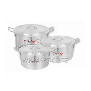 Wilmart Cookware Set 3pcs Set With Lid Handle Metal Finish Sufuria 5