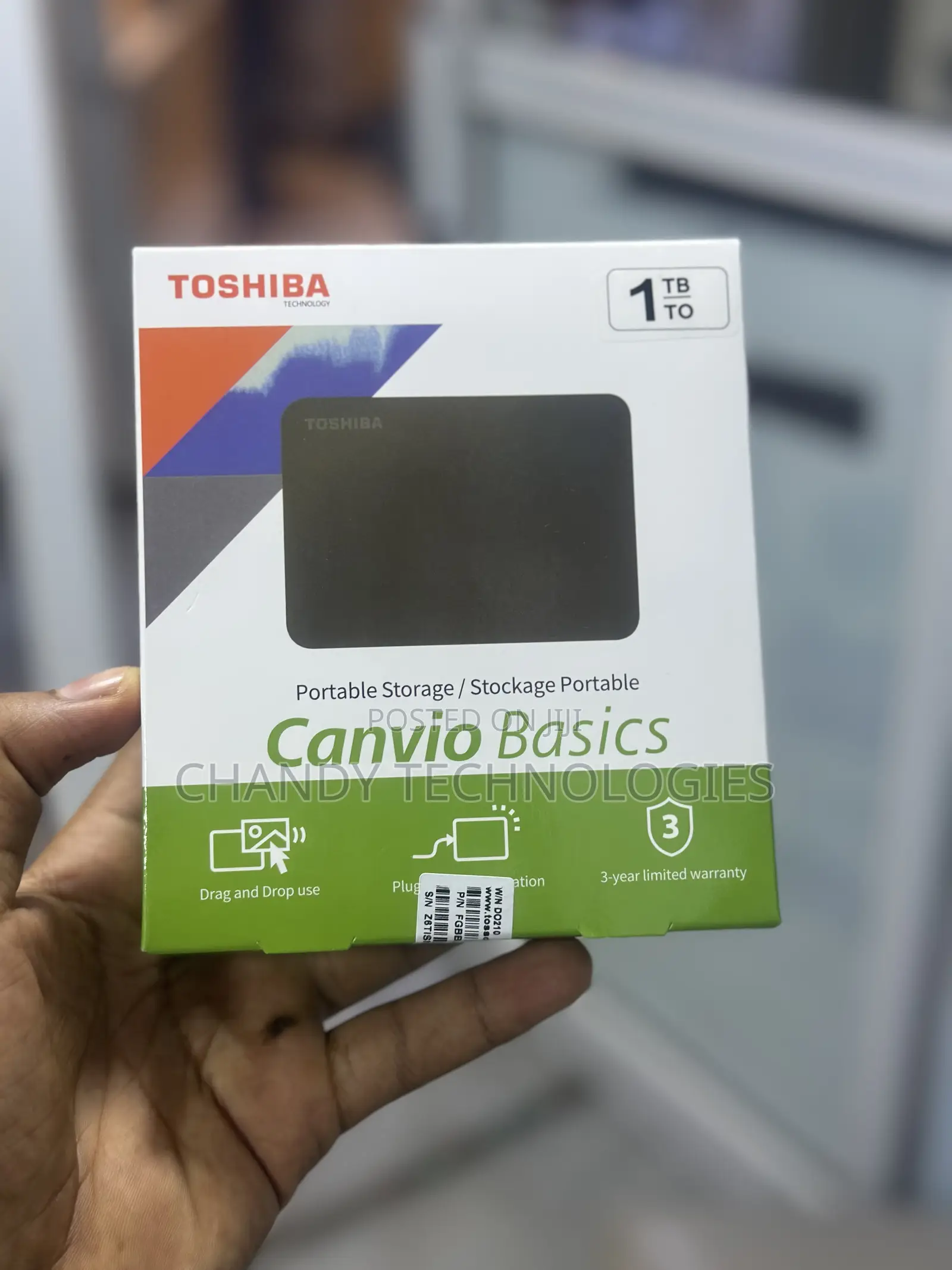 Toshiba Canvio Basics 1tb Portable External Hard Drive.