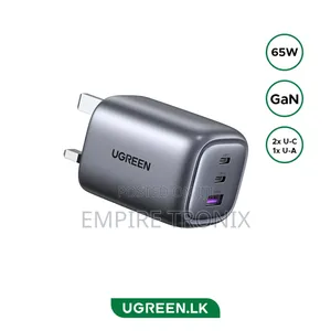 Ugreen Nexode 65w Wall Charger – 2 Usb‐C + 1 Usb‐A – Space Gray