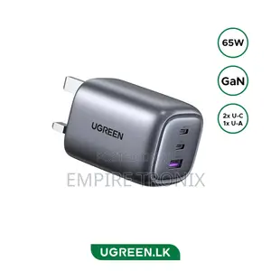 Ugreen Nexode 65w Wall Charger – 2 Usb‐C + 1 Usb‐A – Space Gray