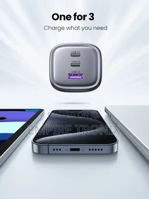 Ugreen Nexode 65w Wall Charger – 2 Usb‐C + 1 Usb‐A – Space Gray