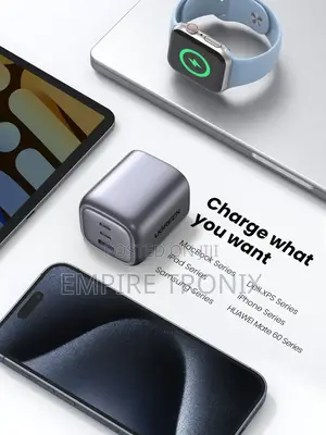 Ugreen Nexode 65w Wall Charger – 2 Usb‐C + 1 Usb‐A – Space Gray