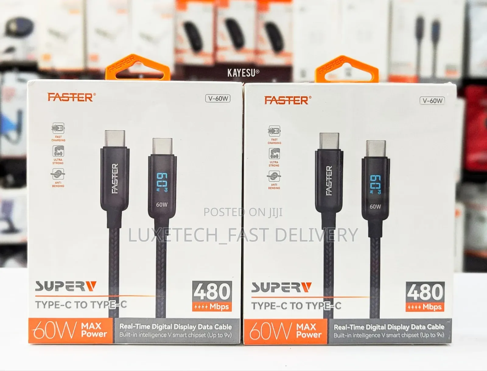 Faster 60w Superv Type-C to Type-C Data Cable