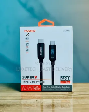 Faster 60w Superv Type-C to Type-C Data Cable