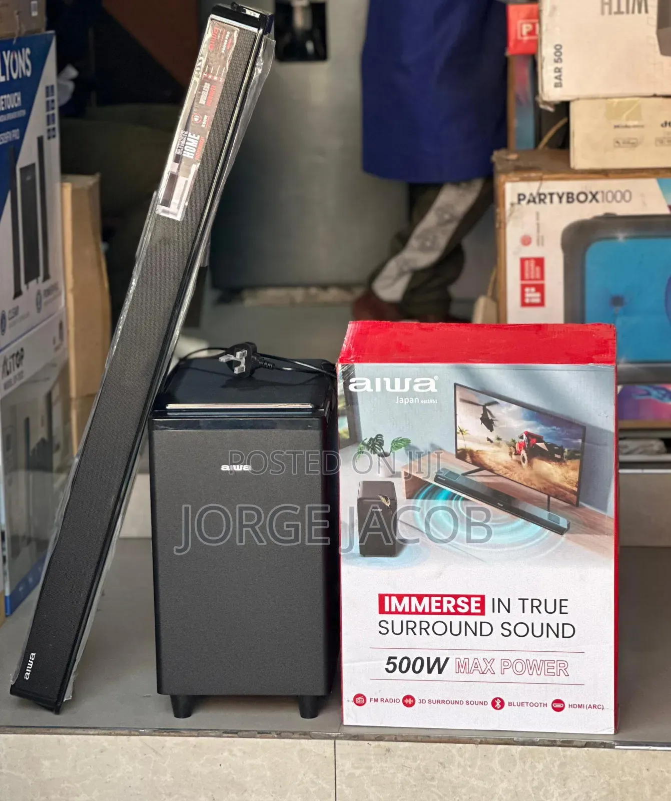 Aiwa 500w Soundbar With a Wireless Subwoofer.