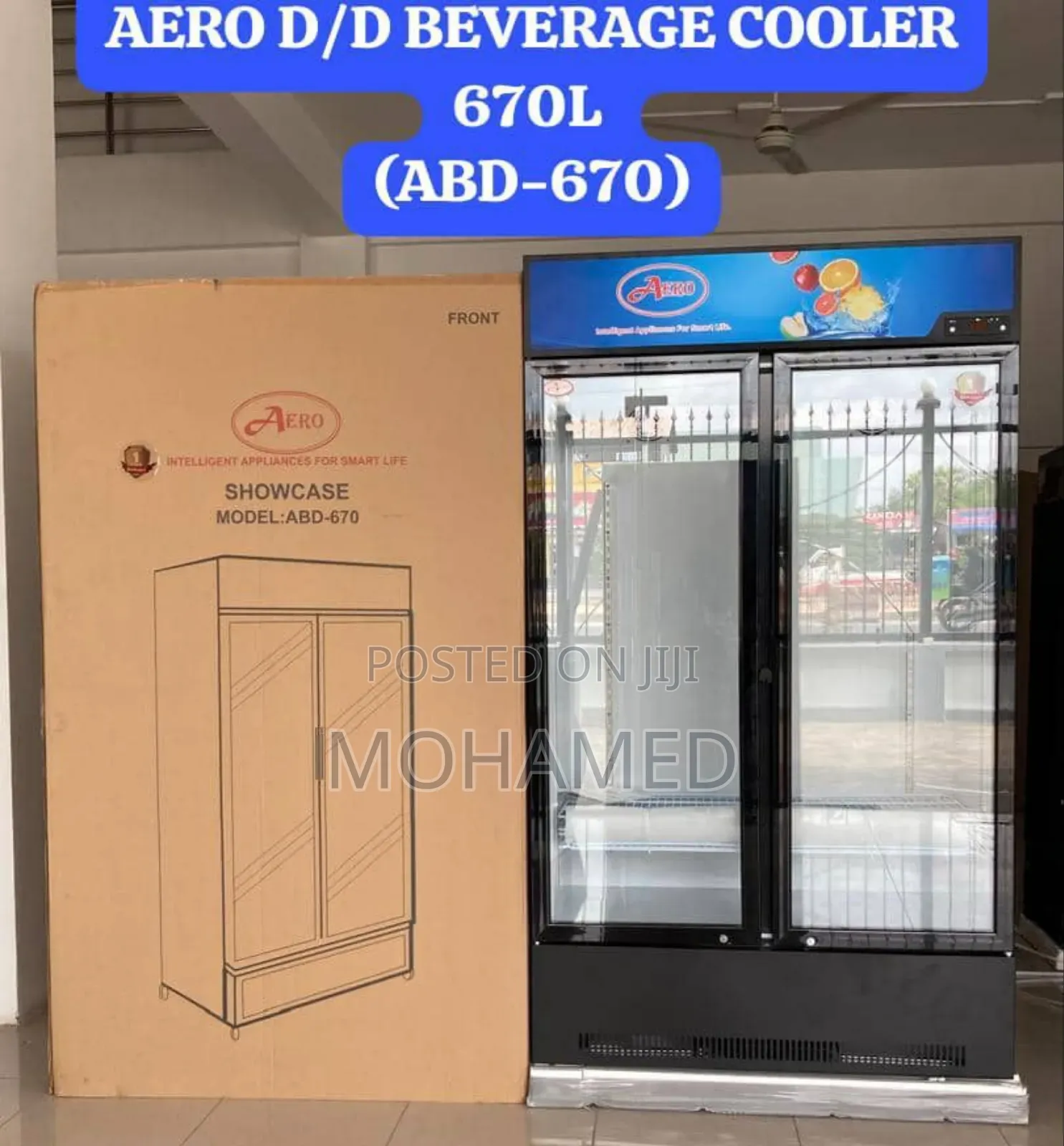 *Aero Double Door Beverage Cooler (Showcase) 670l (Abd-670)