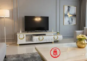 Royal Gold White Extendable Marble Top Tv Showcase - Kabati La Tv