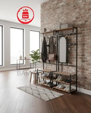 Modern 3-in-1 Entryway Organizer Mirror Set - Kabati Ya Wazi+ Kioo