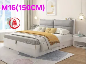 Modern White Luxury King Size Bed (5*6fts) With Soft Tufted Headboard