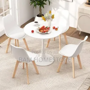Cafeteria /Restaurant Set White Tulip Dining Set With 4 Scandi Chairs