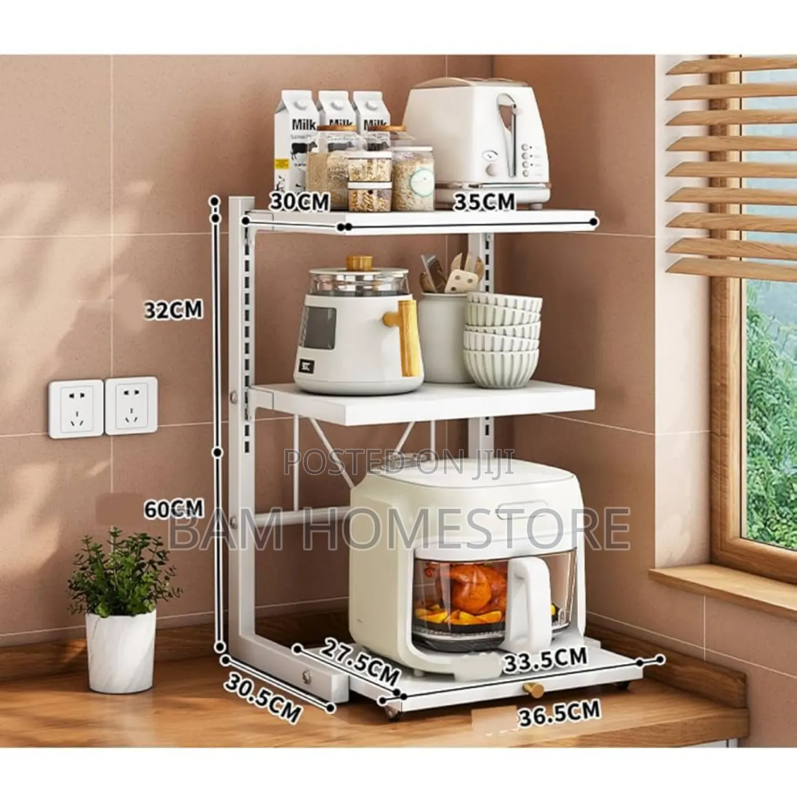 3-Tier Kitchen Space-Saving Organizer - Microwave Appliance Rack