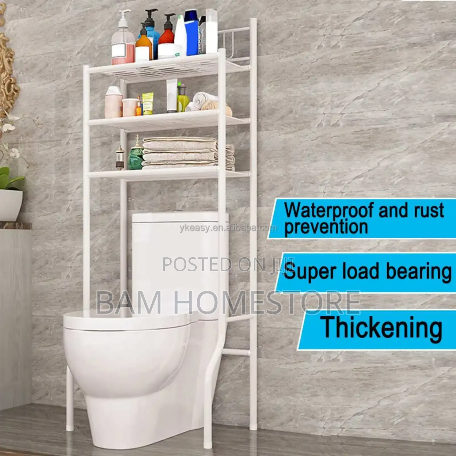 Modern White Bathroom Over-the-toilet Space-saving Organizer Rack