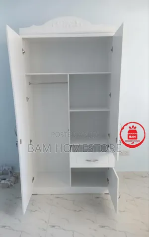 Imported Wooden 2-Door Wardrobe With Mirror / Kabati La Nguo Milango 2