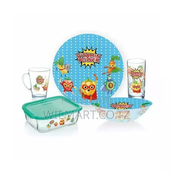 Luminarc Kids Glass Dinner Set Vitamin Power Junior 5pcs P7869