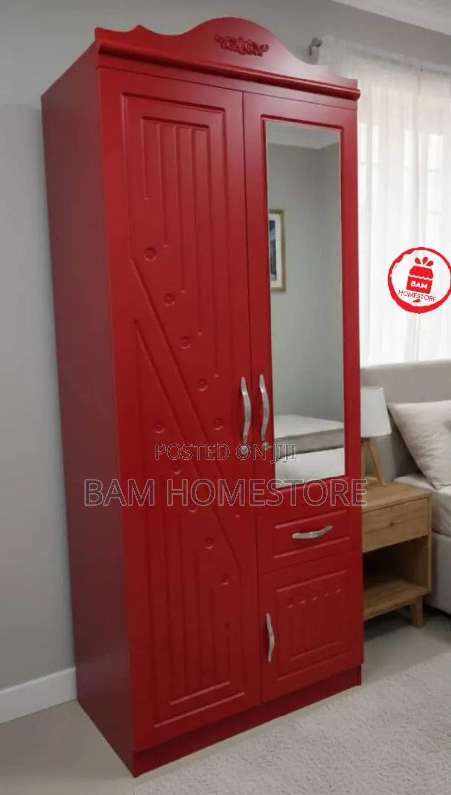 Imported Luxury 2-Door Wardrobe With Mirror - Kabati Ya Nguo Ya Kisasa