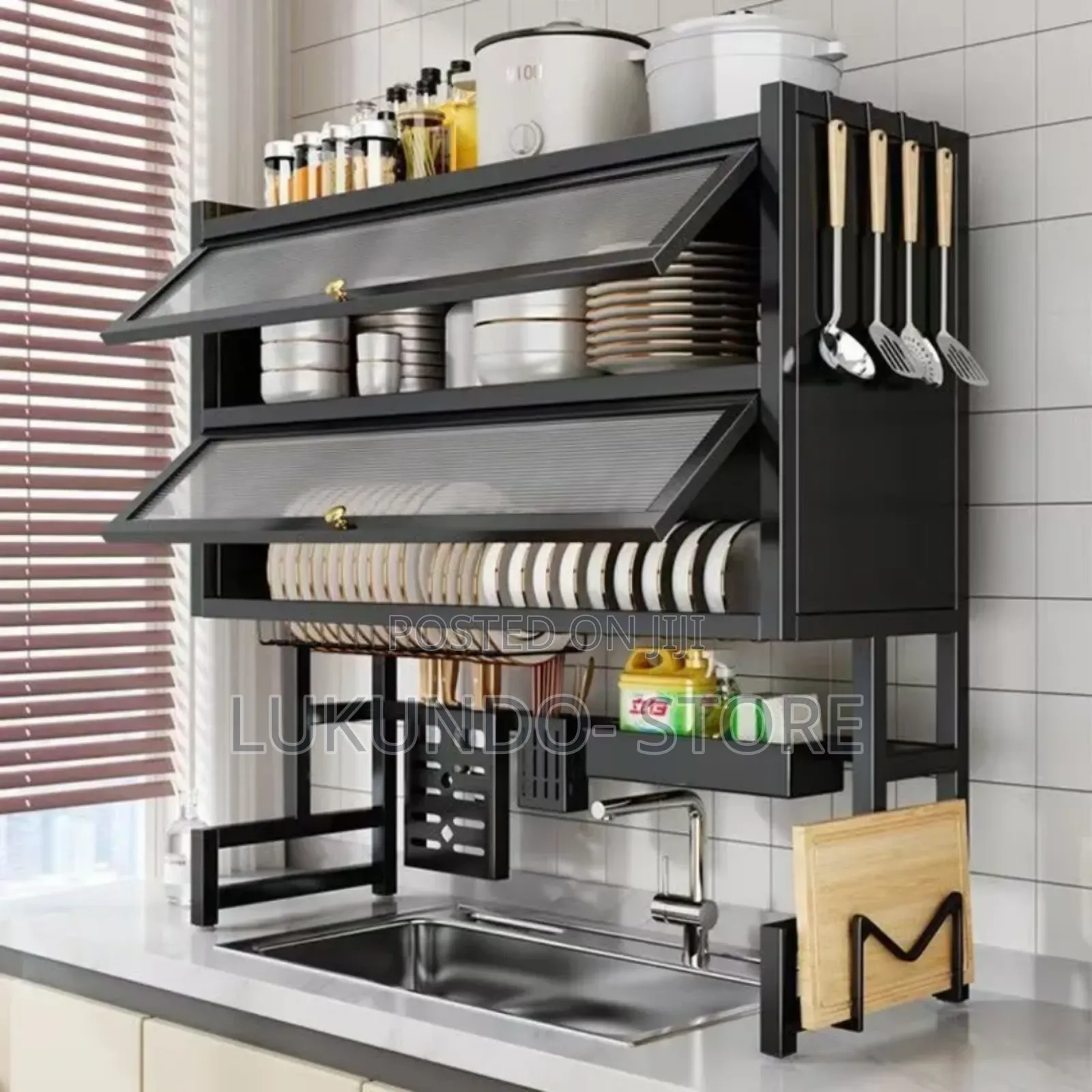 Modern Double-Layer Iron Kitchen Sink Rack