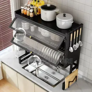Modern Double-Layer Iron Kitchen Sink Rack