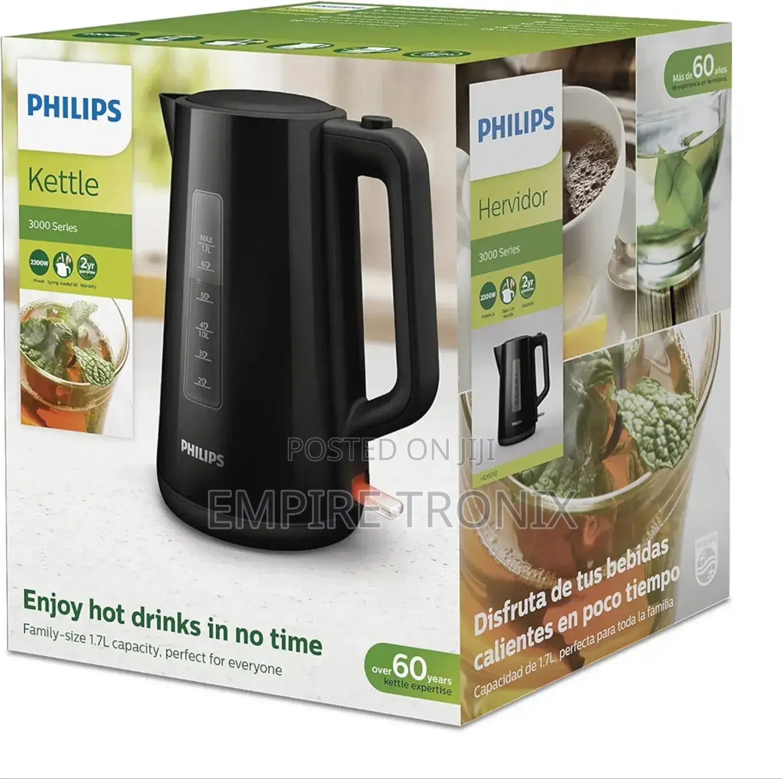 Philips 3000 Series Electric Kettle (1.7l) – 2200w Model Hd9318/21