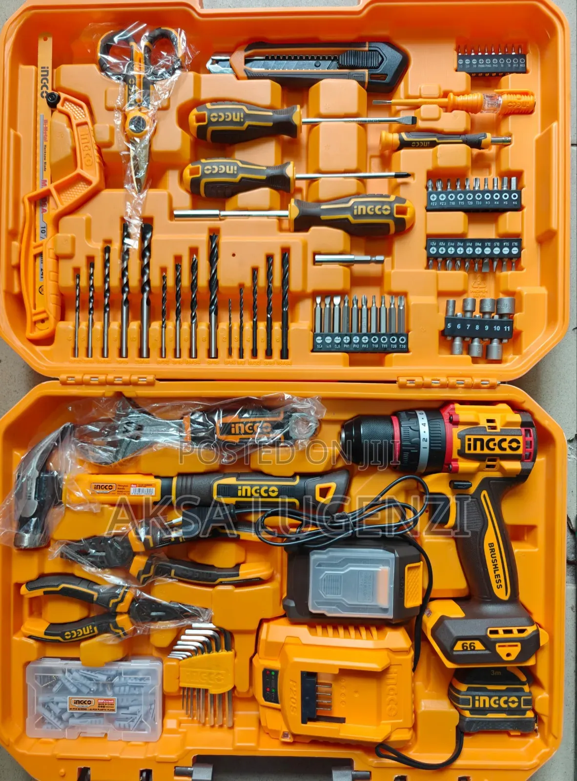 Ingco Cordless Drill Brushless – Complete Tool Kit 165pc
