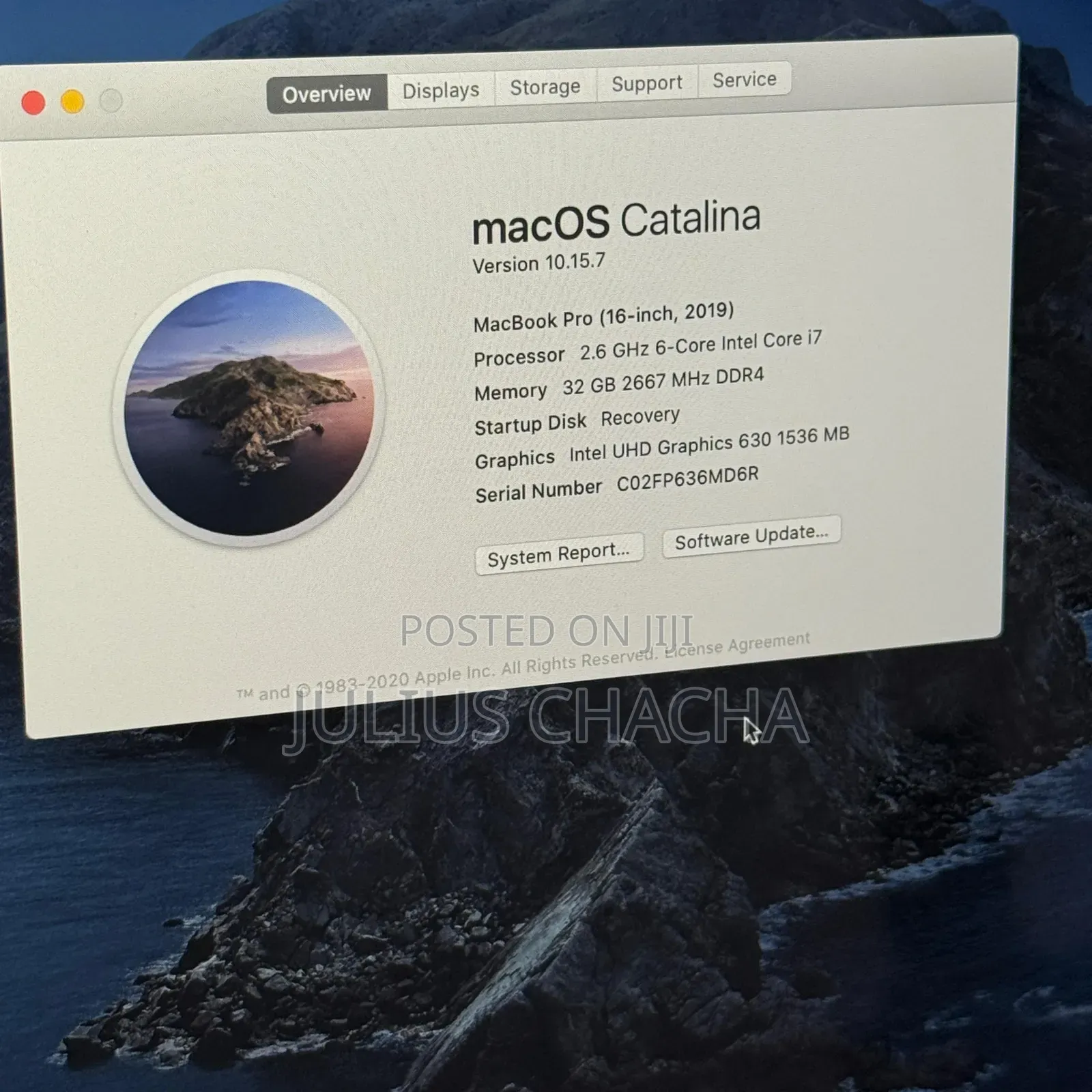 Laptop Apple MacBook Pro 2019 32GB Intel Core I7 SSD 512GB