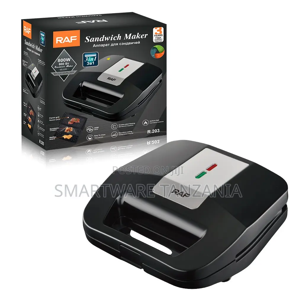 Raf 3-in-1 Sandwich Maker R.203 800w Waffle Grill Non-stick
