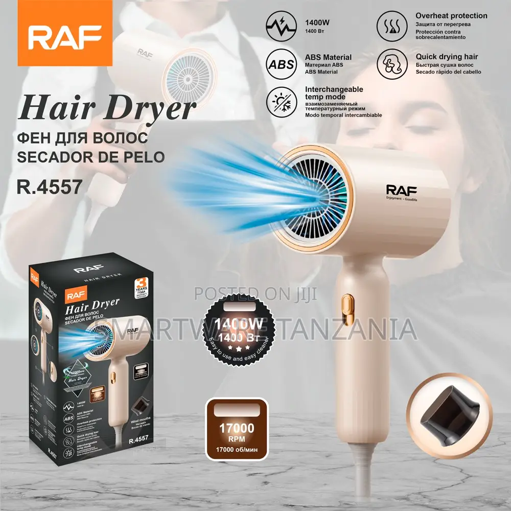 Raf R.4557 Hair Dryer 1400w 17000 RPM Professional Blow Dryer