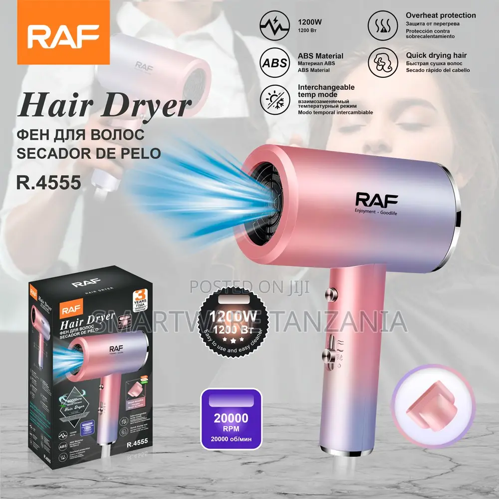 Raf R.4555 Hair Dryer 1200w 20000 RPM Gradient Pink Purple Dryer