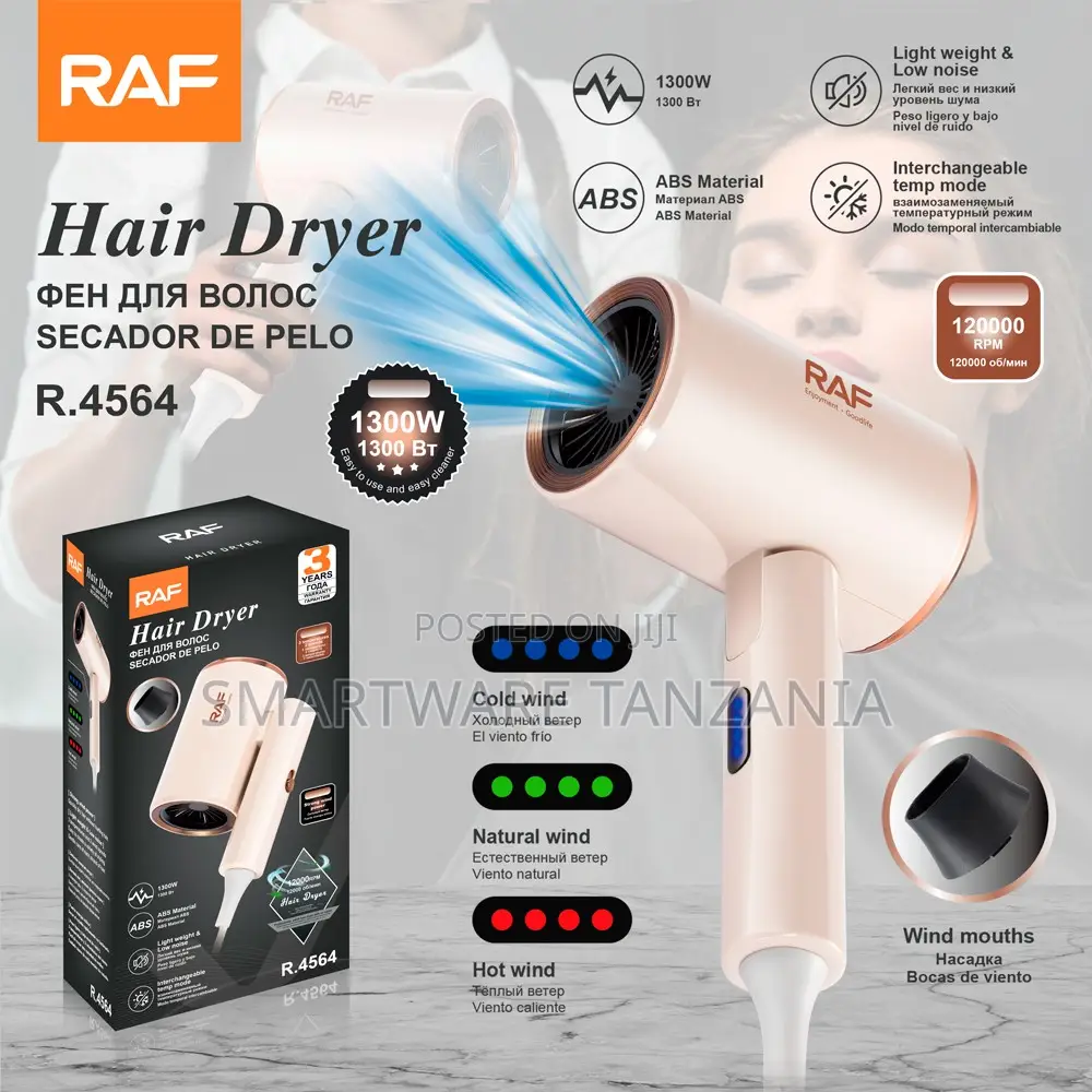 Raf R.4564 Hair Dryer 1300w 120000 RPM Cold Hot Natural Wind