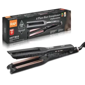 Raf 4-Plate Hair Straightener R.609 55w Ceramic 446f Max Black