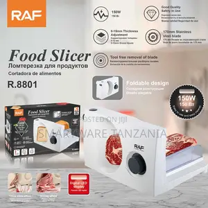 Raf R.8801 Electric Food Slicer 150w 170mm Blade Foldable White